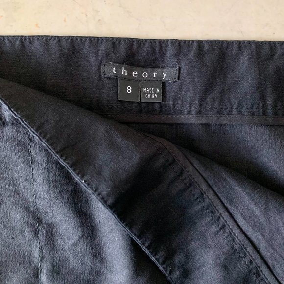 Theory Women's Black Linen-Blend Mini Skirt - Picture 4 of 5